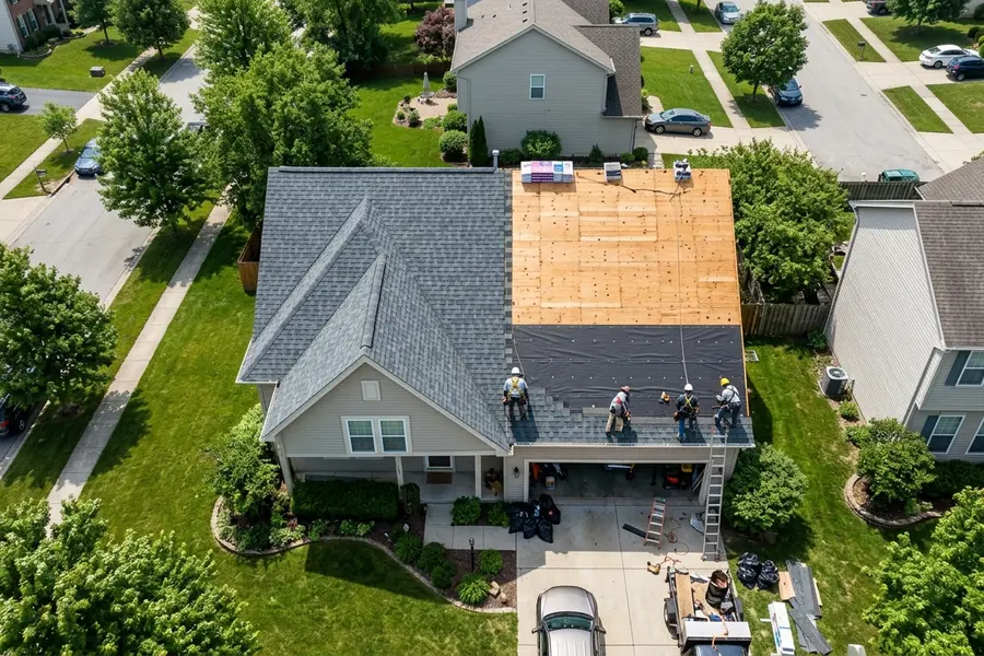 Beardman Building Services roof replacement in progress in Cortez